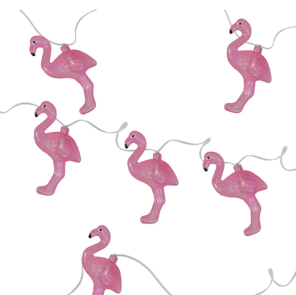 Garden Party Cactus and FlamingoLED String Light Set 10 Lights Clear Wire Indoor